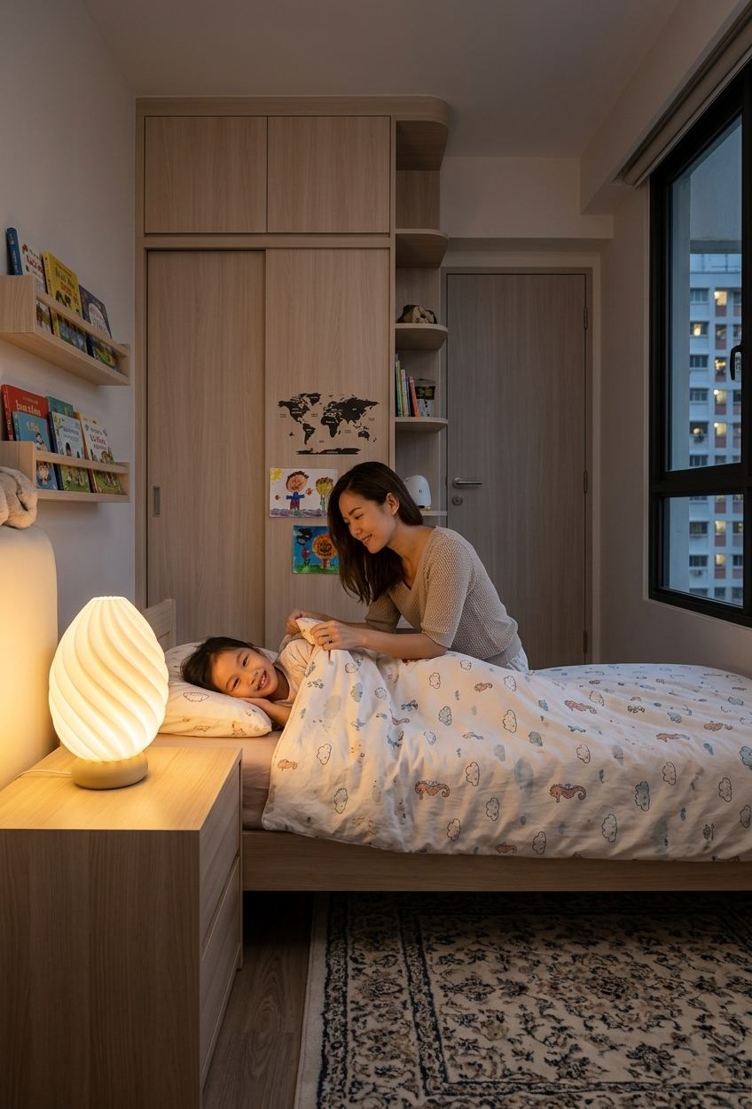 Seedlume Blossom lamp on a child's nightstand